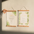 PA4-2 Textielposter Vrede A4 met Houten Hangers