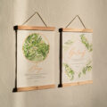PA4-1 Textielposter Hoop A4 met Houten Hangers
