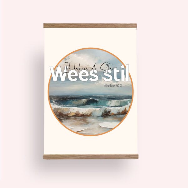 WS Markus A4 Textielposter Wees Stil Markus A4 met Houten Hangers