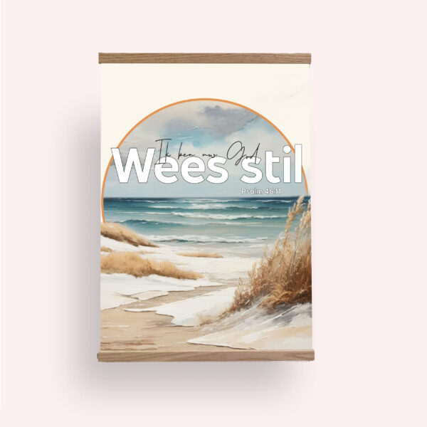 WS Psalm A4 Textielposter Wees Stil Psalm A4 met Houten Hangers