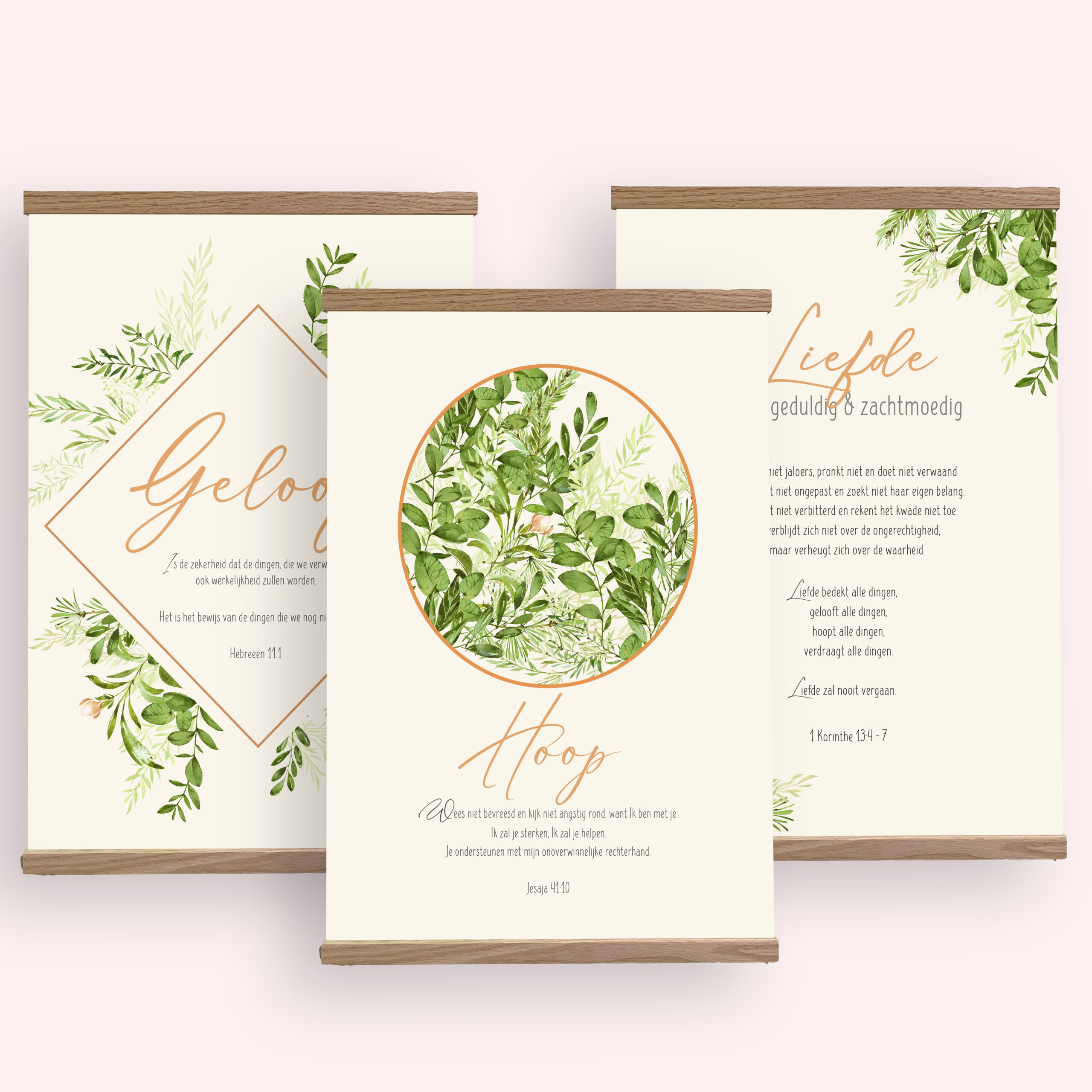 Christelijke Poster Set 40x50cm – Geloof, Hoop & Liefde