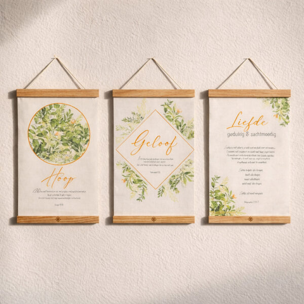 PA5 Christelijke Poster Set A4 – Geloof, Hoop & Liefde