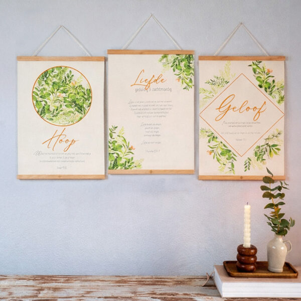 PGHL4x5 Christelijke Poster Set 40x50cm – Geloof, Hoop & Liefde